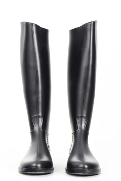 Black rubber boots — Stok fotoğraf