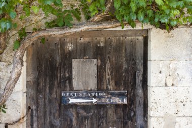 şarap tadımı, monbazillac, aquitaine, Fransa için işaret