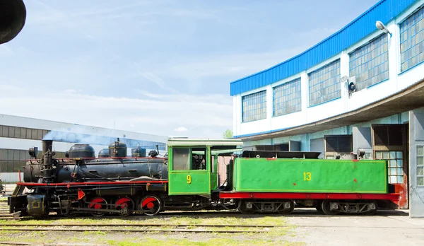 Locomotive à vapeur dans le dépôt, Kostolac, Serbie — Photo