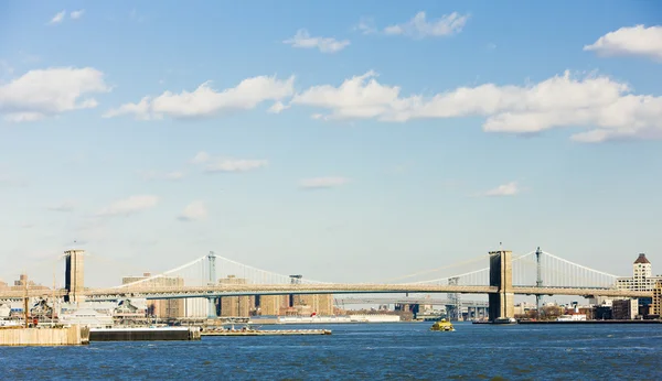 Brooklyn bridge und manhattan bridge, new york city, usa — Stockfoto