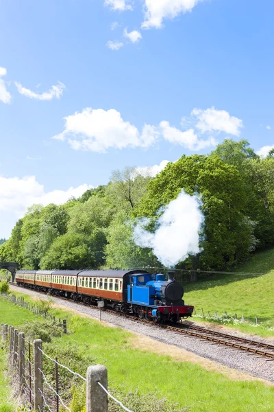 Tren de vapor, Lakeside and Haverthwaite Railway, Cumbria, Inglaterra — Foto de Stock