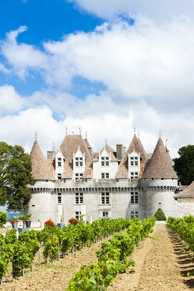 Schloss Monbazillac mit Weinberg, Aquitanien, Frankreich — Stockfoto