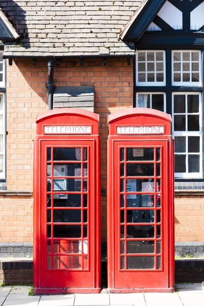 Cabines telefônicas, Stratford-upon-Avon, Warwickshire, Inglaterra — Fotografia de Stock