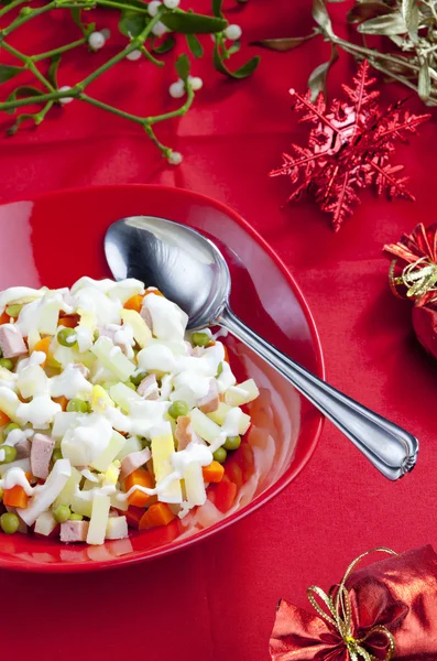 Traditional Czech Christmas potato salad — Stock Photo, Image