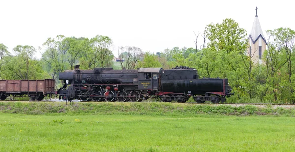 Stoomlocomotief in de buurt van tuzla, Bosnië en Herzegovina — Stockfoto