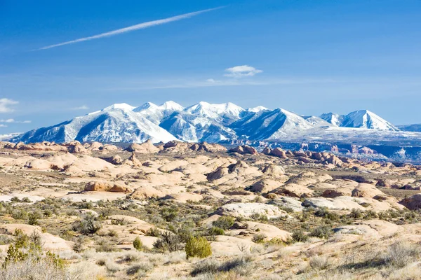 La Sal Mountains, Arches NP, Utah, Stati Uniti d'America — Foto Stock