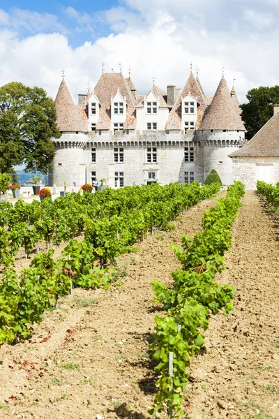 Castillo de Monbazillac con viñedo, Aquitania, Francia — Foto de Stock