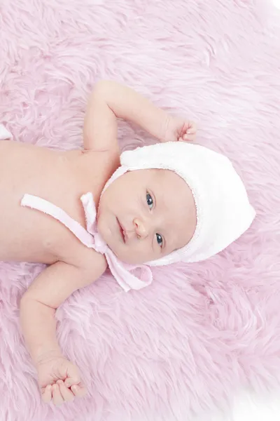 Portrait of newborn baby girl — Stock Photo, Image