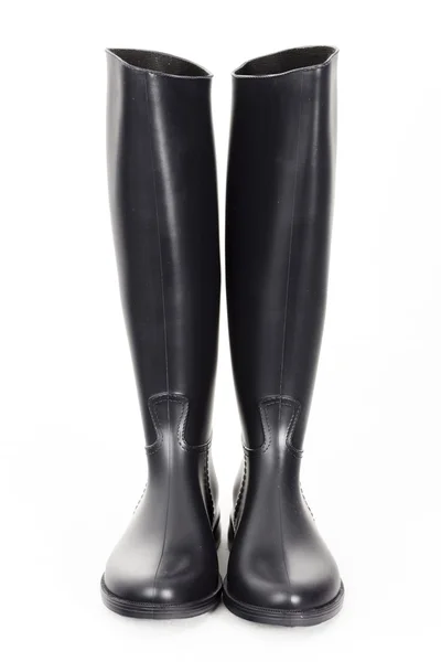 Black rubber boots — Stock Photo, Image