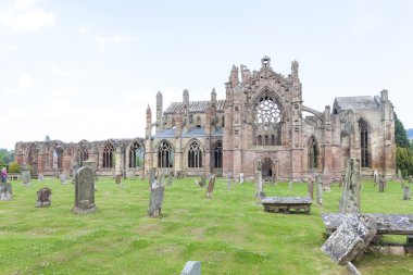 harabe, melrose abbey, scottish borders, İskoçya