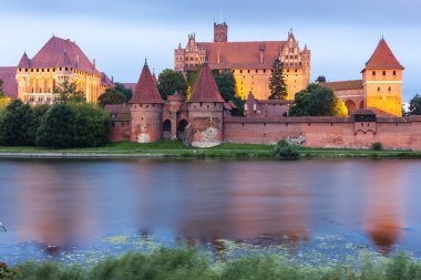 Malbork gece, pomerania, Polonya