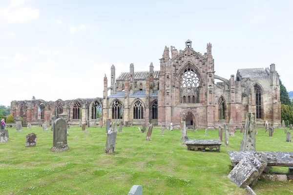 Ruinerna av melrose abbey, skotska gränsen, Skottland — Stockfoto