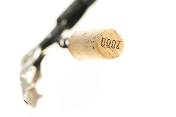 Corkscrew with a cork — Stock Photo, Image