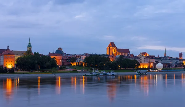 Old town of Torun at nigh — Stock Photo, Image