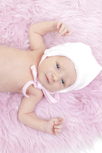 Portrait of newborn baby girl — Stock Photo, Image