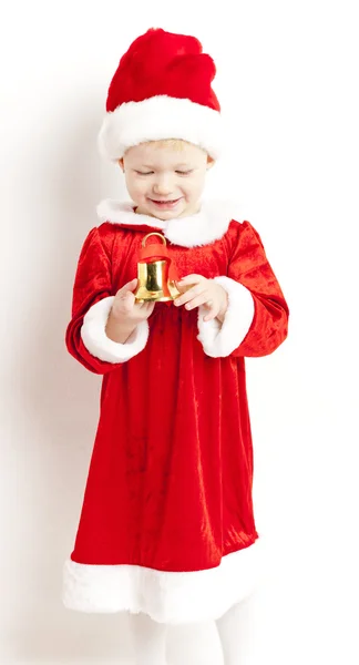 Kleines Mädchen als Weihnachtsmann — Stockfoto