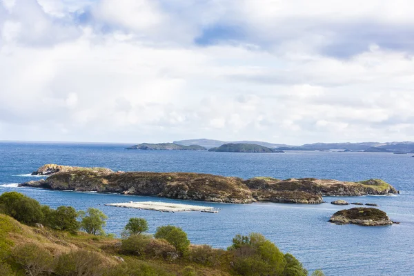 Allevamento di salmoni a Drumbeg, Highlands, Scozia — Foto Stock