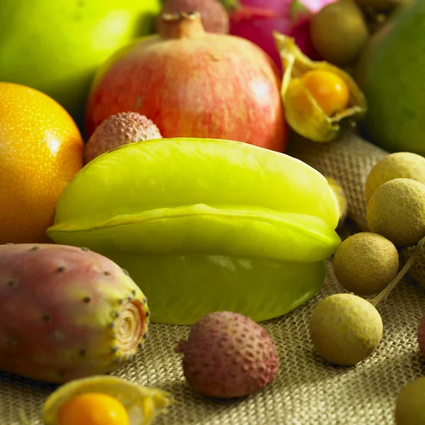 Tropical fruit still life — Stock Photo, Image