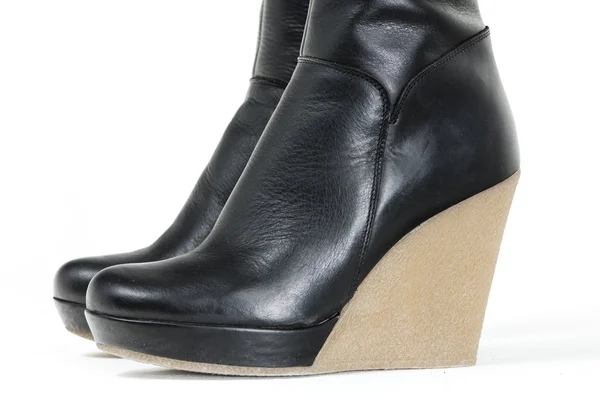 Detalii despre cizme negre platformă la modă — Fotografie, imagine de stoc