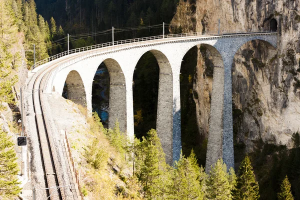 Landwasserviadukt, cantão de Graubunden, Suíça — Fotografia de Stock