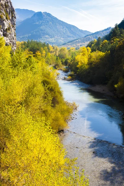 Dolina rzeki verdon w jesieni, Prowansja, Francja — Zdjęcie stockowe