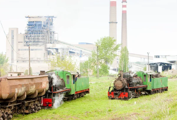 Treno merci a vapore e locomotiva, Kostolac, Serbia — Foto Stock