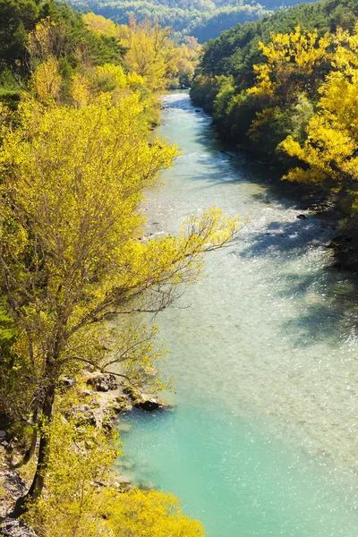 Dalen av floden verdon under hösten, provence, Frankrike — Stockfoto