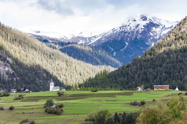 Alpine Landschaft bei Filisur, Kanton Graubünden, Schweiz — Stockfoto