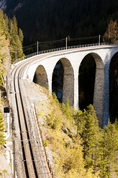 Landwasserviadukt, cantão de Graubunden, Suíça — Fotografia de Stock