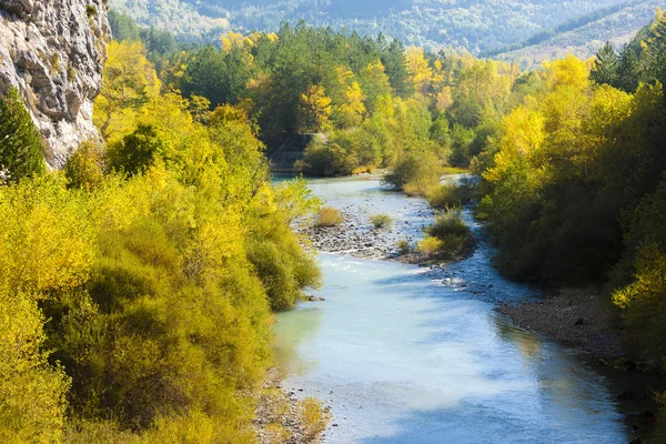 Dalen av floden verdon under hösten, provence, Frankrike — Stockfoto