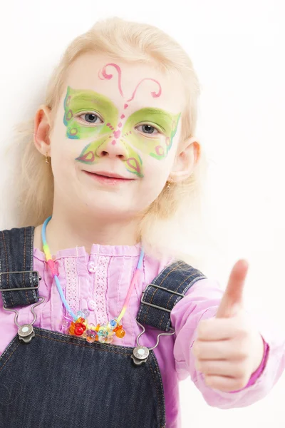 Little girl with face painting — Stock Photo, Image