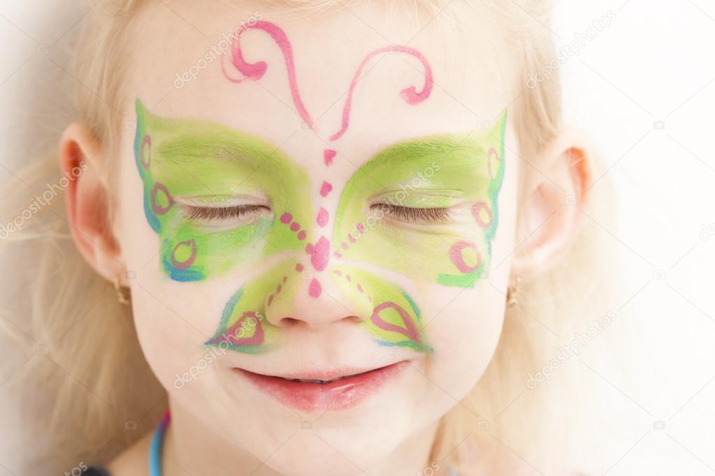Little girl with face painting
