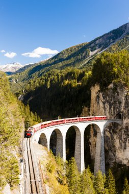 Rhaetian Demiryolu üzerinde tren