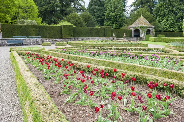 Italienska trädgården av glamis castle — Stockfoto