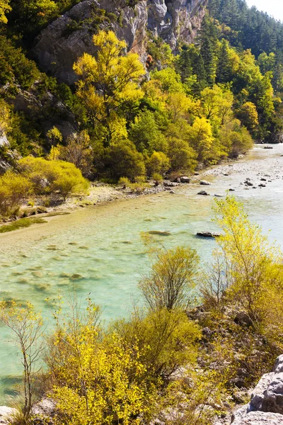 Dolina rzeki verdon w jesieni — Zdjęcie stockowe