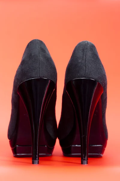 Back view of black pumps — Stock Photo, Image