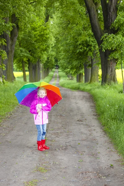 Girl with umbrella — Stock Photo, Image