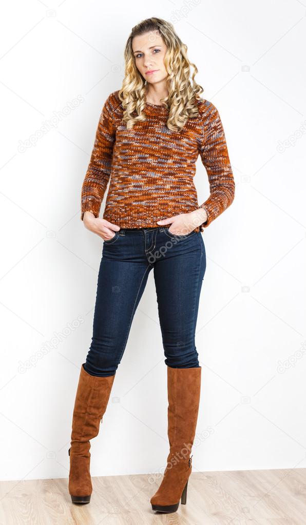 female in boots