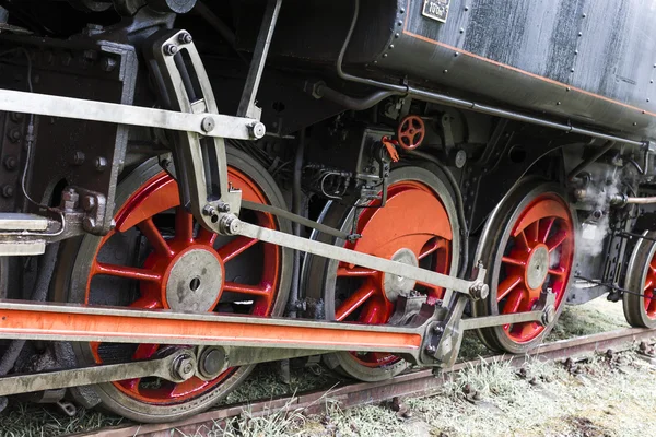 Detalhe da locomotiva a vapor, República Checa — Fotografia de Stock