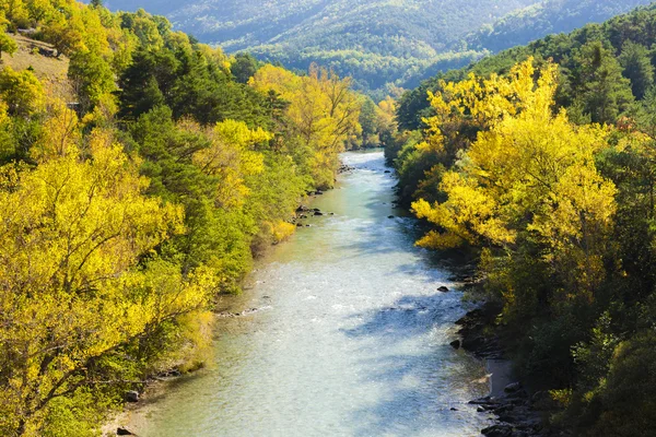 Dolina rzeki verdon w jesieni, Prowansja, Francja — Zdjęcie stockowe