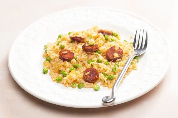 Risotto with chorizo — Stock Photo, Image