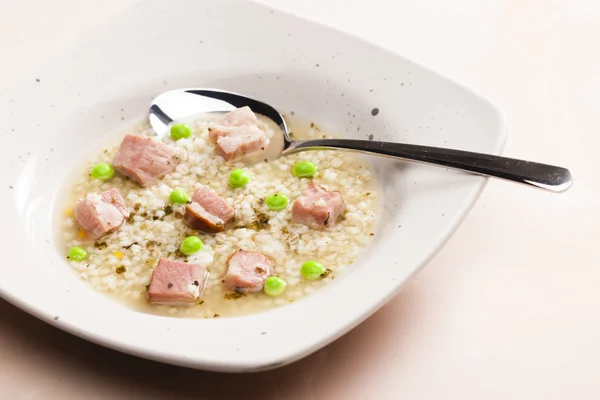 Smoked meat bouillon — Stock Photo, Image