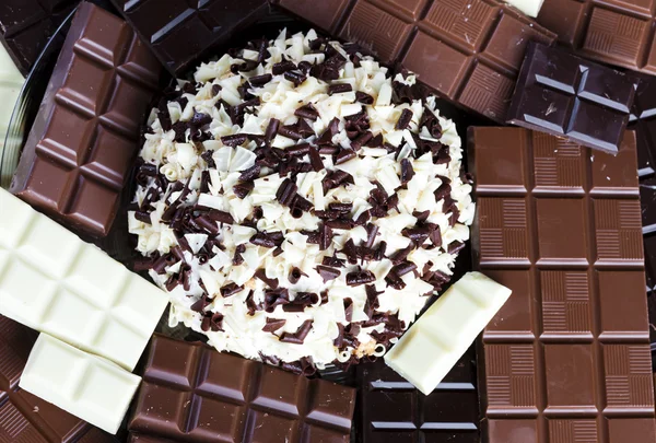 Chocolate with chocolate cake — Stock Photo, Image