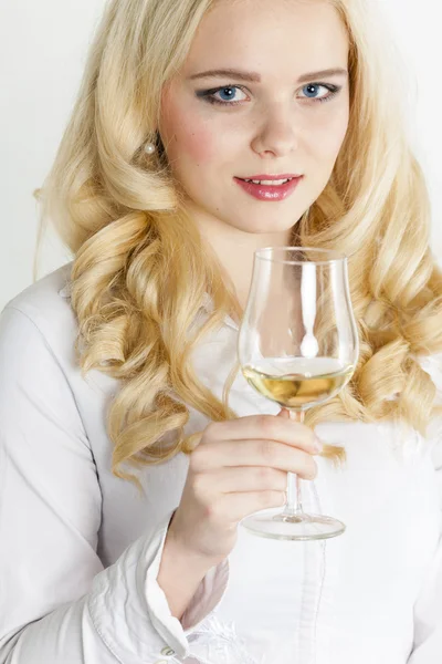 Woman with   wine — Stock Photo, Image