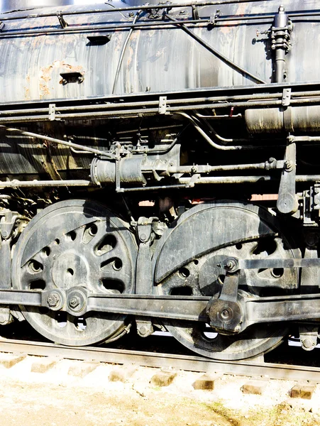 Detalhe da locomotiva a vapor, Colorado Railroad Museum, EUA — Fotografia de Stock