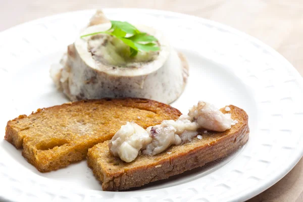 Bread with bone marrow — Stock Photo, Image