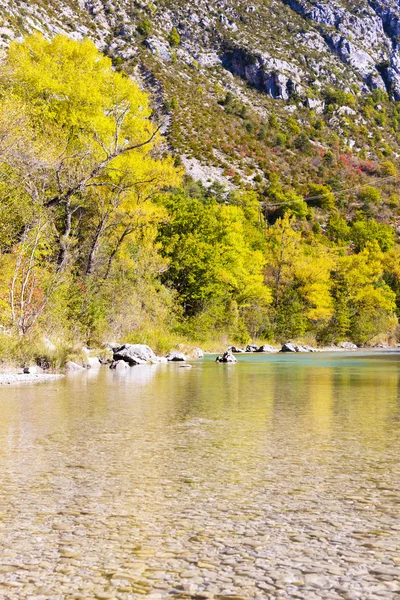 Dolina rzeki verdon w jesieni — Zdjęcie stockowe