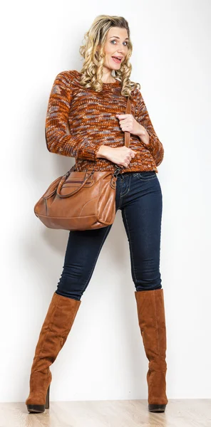 Woman wearing jeans — Stock Photo, Image