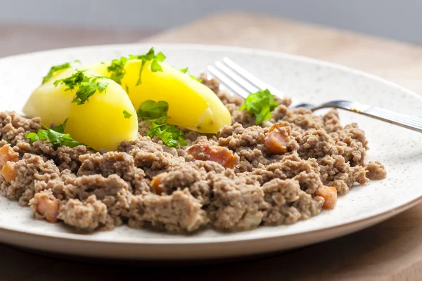 Carne de hash com bacon — Fotografia de Stock