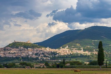 Assisi 'nin eski kenti, Perugia ili, Umbria bölgesi, İtalya